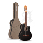 GUITARRA ELECTROCLASICA ALHAMBRA BLACK SATIN CW EZ CON FUNDA